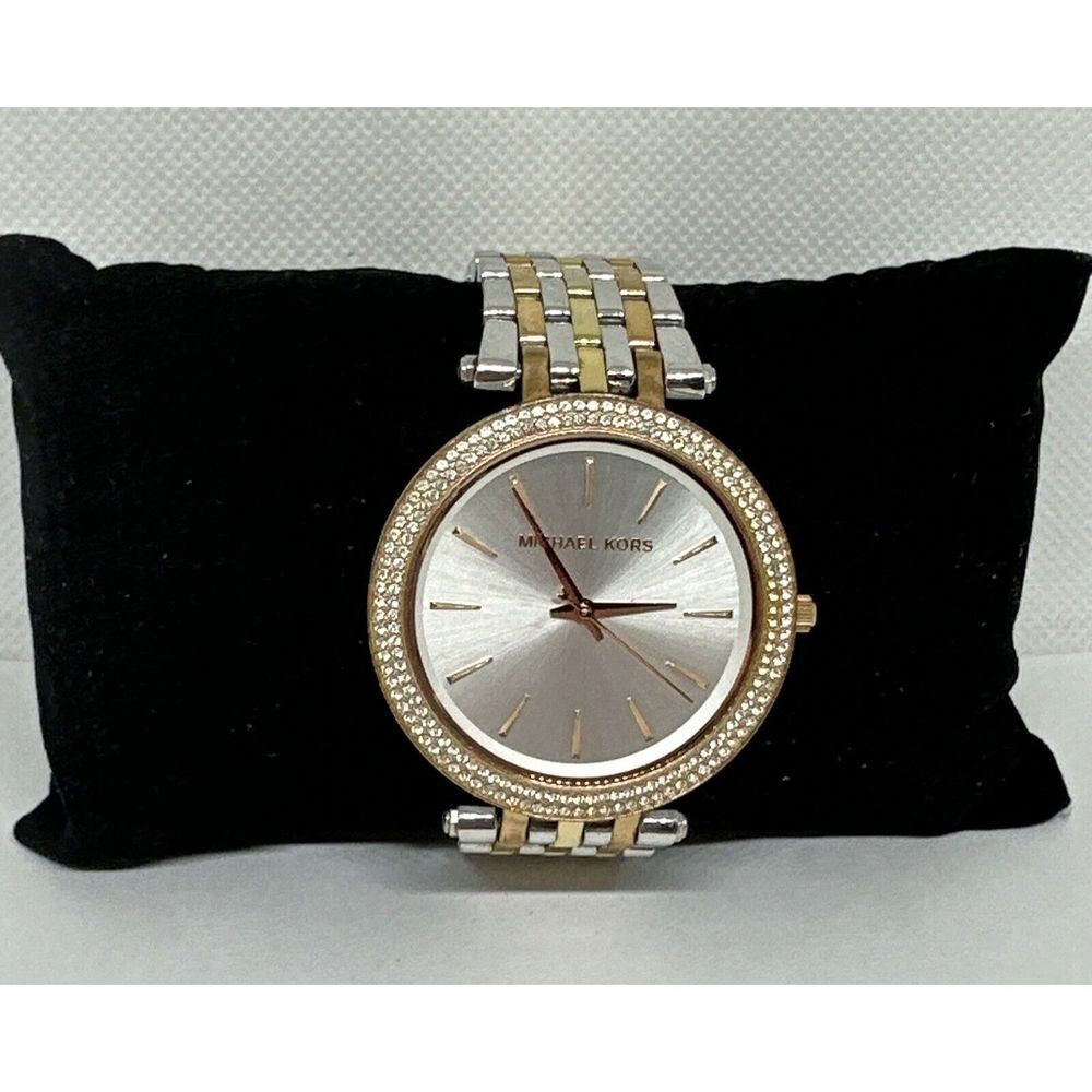 Michael Kors Darci MK3203 Women's Tri-Tone Glitz Analog Dial Quartz Watch NUL27